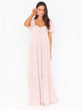 Show Me Your MuMu Nicole Pink Tiered Maxi Dress
